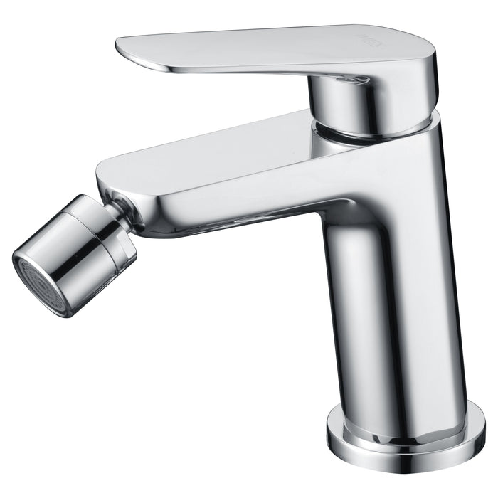 IMEX Miscelatore bidet monocomando cromato corpo in ottone e zama cartuccia ceramica Ø25 mm tubi flessibili 3/8 inclusi serie BELGICA Imex-BDZ044-2