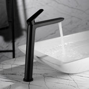 IMEX Miscelatore monocomando lavabo alto in ottone e zama nero opaco con cartuccia ceramica 25mm, tubi flessibili 3/8, aeratore ultrasottile modello Belgica Imex-BDZ044-3NG