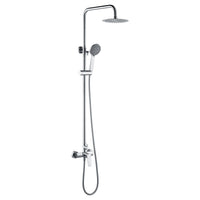 IMEX Colonna doccia miscelatore cromata in acciaio e ottone con asta estensibile 95-132 cm, soffione extrapiatto Ø20 cm anticalcare, cartuccia ceramica Ø35 mm, rubinetto monocomando, flexo 1,5 m Imex-