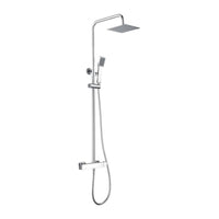 IMEX Colonna doccia termostatica cromata in acciaio e ottone soffione extra piatto Ø20 anticalcare asta estensibile cartuccia TURN CLEAN SYSTEM flessibile e maniglia inclusi – Modello Imex-BTAR025