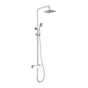 IMEX Colonna doccia termostatica cromata in acciaio e ottone soffione extra piatto Ø20 anticalcare asta estensibile cartuccia TURN CLEAN SYSTEM flessibile e maniglia inclusi – Modello Imex-BTAR025