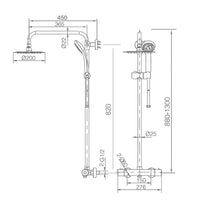IMEX Set colonna doccia termostatica cromata in acciaio e ottone con soffione Ø20 extrapiatto anticalcare, asta estensibile, rubinetto corpo freddo ottone cromato, cartuccia termostatica TURN CLEAN SY