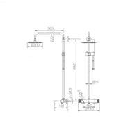 IMEX Set Colonna Doccia Termostatica Line in Acciaio e Ottone Cromato con Soffione Ø20 Anticalcare, Asta Estensibile, Miscelatore Ottone, Cartuccia Turn Clean System, Tubo e Maniglia Imex-BTD038