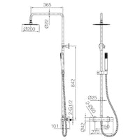IMEX Set doccia termostatico Genova oro rosa spazzolato asta estensibile acciaio inox S304 soffione extrapiatto Ø20 cm anticalcare rubinetto ottone con cartuccia termostatica TURN CLEAN SYSTEM Ime
