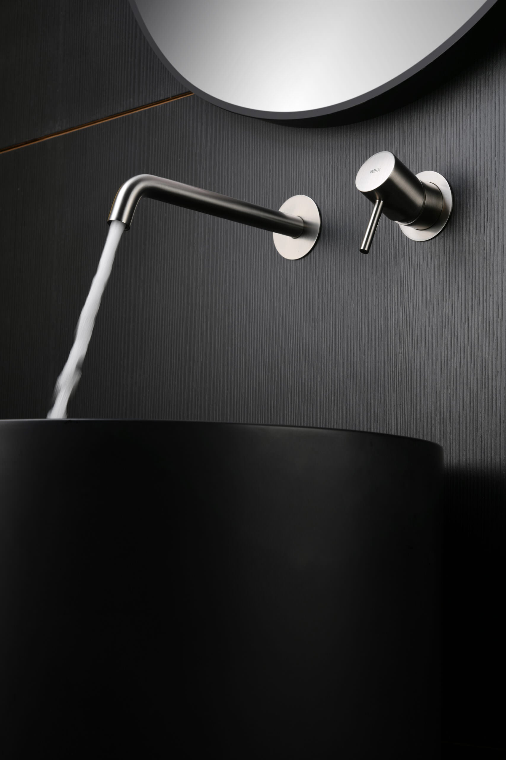 IMEX Miscelatore incasso lavabo monocomando ottone e zama nichel spazzolato con due corpi indipendenti senza scatola di registrazione serie MONZA Imex-GLM039-NQ