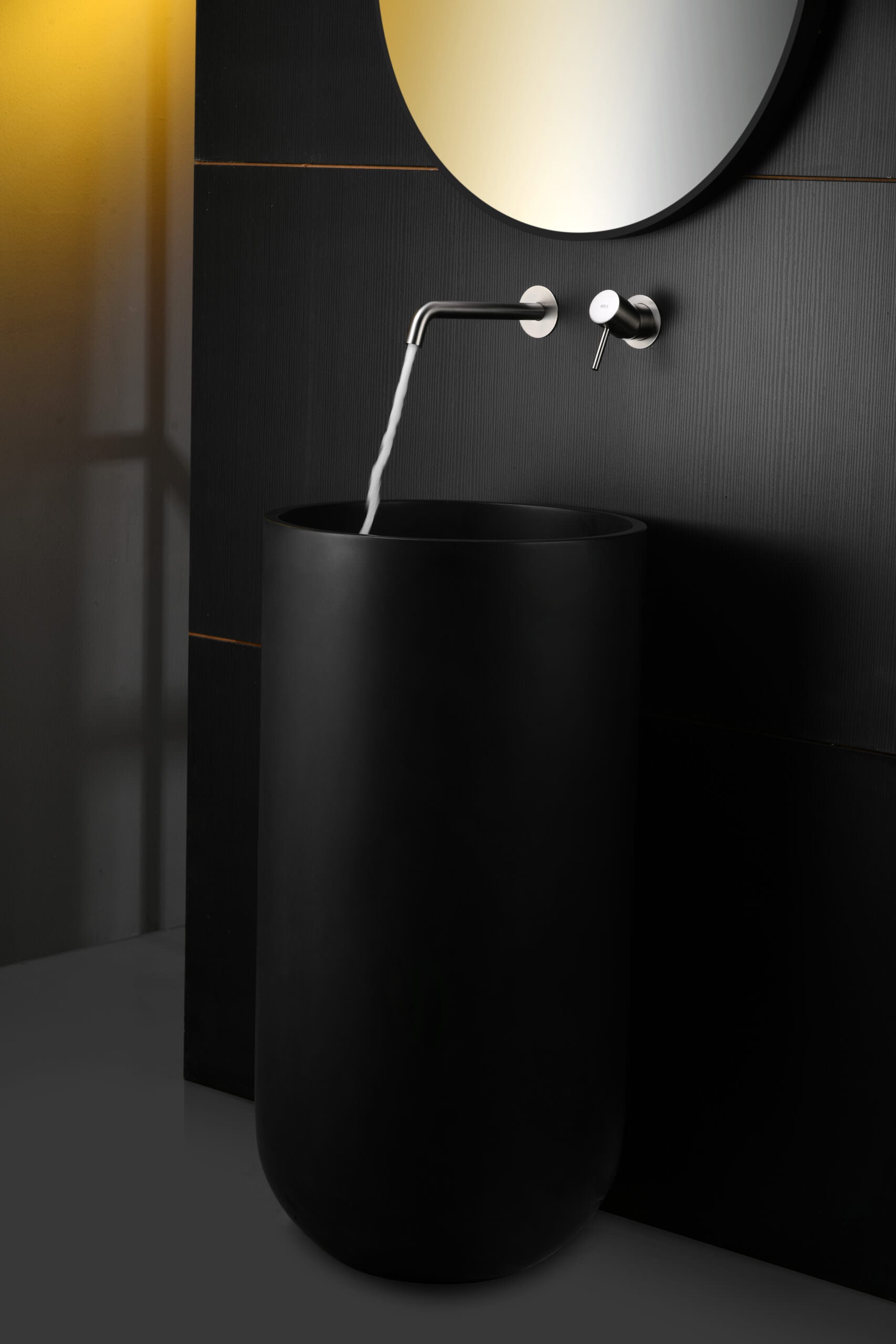 IMEX Miscelatore incasso lavabo monocomando ottone e zama nichel spazzolato con due corpi indipendenti senza scatola di registrazione serie MONZA Imex-GLM039-NQ