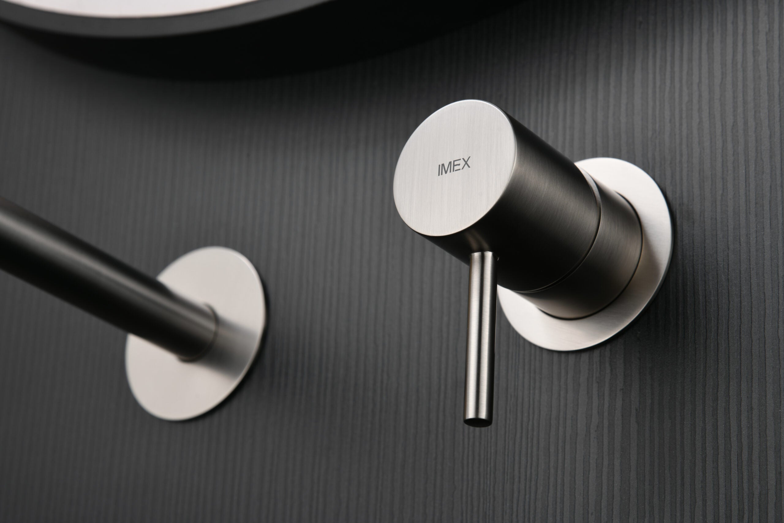 IMEX Miscelatore incasso lavabo monocomando ottone e zama nichel spazzolato con due corpi indipendenti senza scatola di registrazione serie MONZA Imex-GLM039-NQ