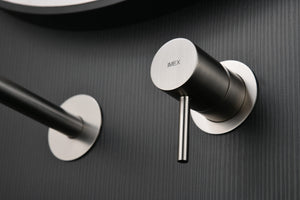 IMEX Miscelatore incasso lavabo monocomando ottone e zama nichel spazzolato con due corpi indipendenti senza scatola di registrazione serie MONZA Imex-GLM039-NQ