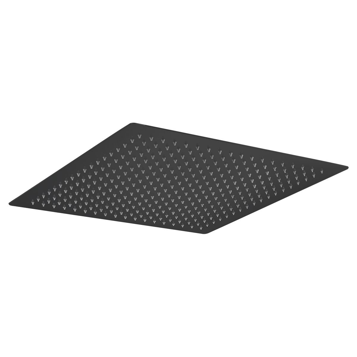 IMEX Soffione quadro 40x40 cm con testina extra piatta in acciaio inox S304, finitura nero opaco, attacco mezzo pollice in ottone, modello Imex-RDC004-NG