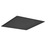 IMEX Soffione quadro 40x40 cm con testina extra piatta in acciaio inox S304, finitura nero opaco, attacco mezzo pollice in ottone, modello Imex-RDC004-NG