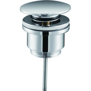 IMEX Valvola scarico click-clack in ottone cromato e acciaio compatibile lavabi e bidet con o senza troppopieno filettatura 1 1-4 sistema apertura chiusura 20000 cicli montaggio rapido modello V