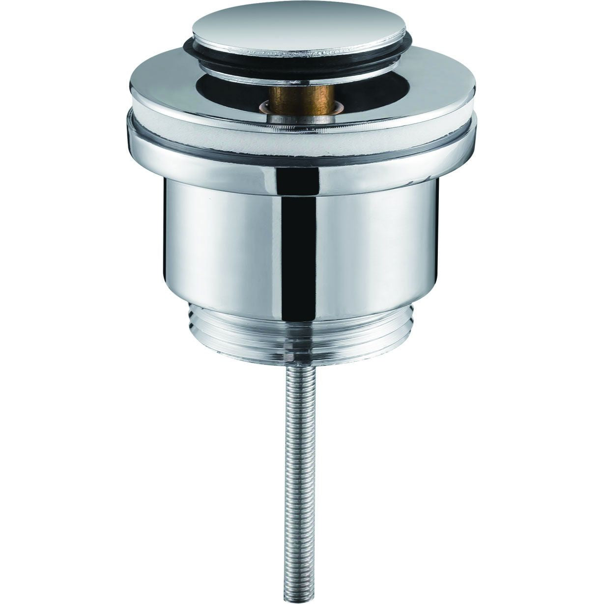 IMEX Valvola a scatto click-clack in ottone cromato colore cromata, filettatura 1 1/4, per lavabi e bidet con/senza troppopieno, sistema apertura/chiusura 20.000 cicli garantiti, modello Imex-VCC002