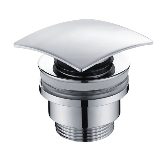 IMEX Valvola click-clack quadrata in ottone cromato, filettatura 1 1/4, adatta a lavabi e bidet con o senza troppopieno, sistema apertura/chiusura 20.000 cicli garantiti, montaggio rapido – Modello Im