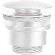 IMEX Valvola scarico click-clack in ottone e acciaio bianco opaco per lavabo e bidet con-senza troppopieno filettatura 1-4 sistema apertura-chiusura 20000 cicli montaggio rapido - Modello Imex-VCC