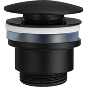 IMEX Valvola scarico click-clack in ottone nero opaco per lavabo e bidet con/senza troppopieno, sistema apertura/chiusura 20.000 cicli, filettatura 1 1/4, montaggio rapido Imex-VCC008
