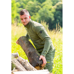 FELPA MAGLIA UOMO MICROPILE WOLF LAVORO MEZZA ZIP VERDE TG.XL KAPRIOL 35952