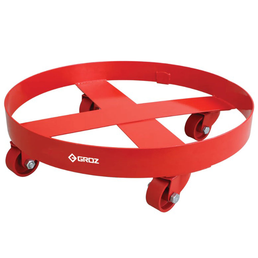GROZ CARRELLO BASE ROTONDO RUOTE PIROETTANTI PER TRASPORTO FUSTI BIDONI DA 205LT BDL/140