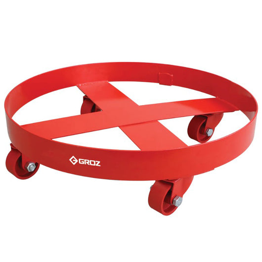 GROZ CARRELLO BASE ROTONDO RUOTE PIROETTANTI PER TRASPORTO FUSTI BIDONI DA 205LT BDL/140