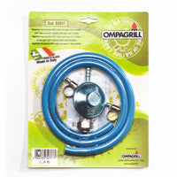 KIT REGOLATORE PRESSIONE BOMBOLA GAS 30/37mbar CON TUBO E 2 FASCETTE OMPAGRILL R3037