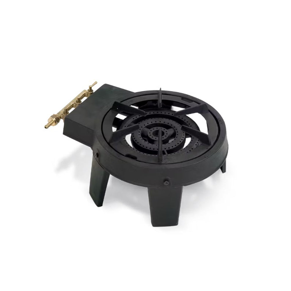 FORNELLONE FORNELLO GHISA GAS PORTATILE BRUCIATORE A 3 FUOCHI CAMPEGGIO CON GRIGLIA SMONTABILE PROJECT03 VULCAN3