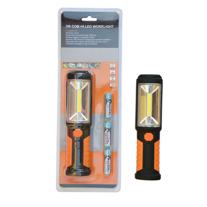 TORCIA A LED COB 3W LAMPADA 280 LUMEN AD ALTA EFFICIENZA AUTONOMIA 3h MAGNETICA PROJECT03 STAR280