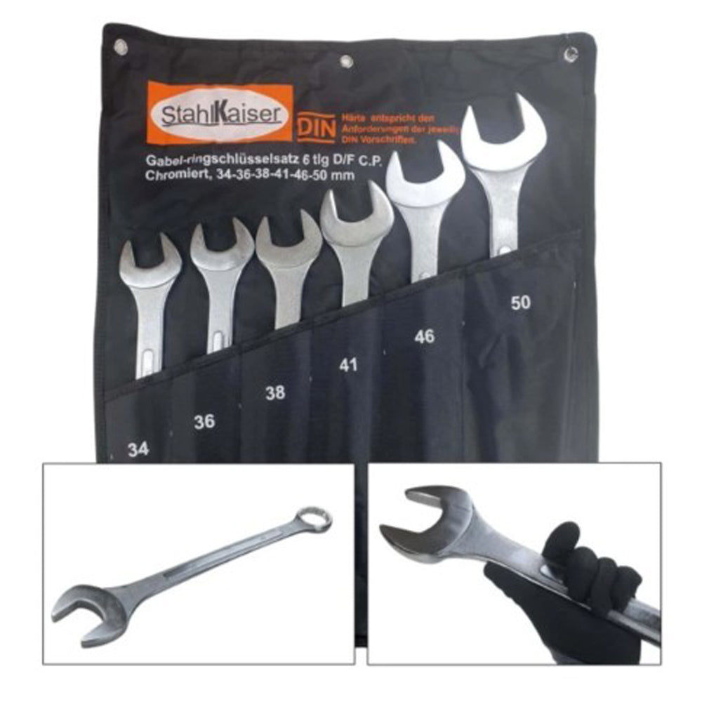 SET CHIAVI COMBINATE STELLA E FISSA 6pz 34-50mm ACCIAIO STAHLKAISER 13567