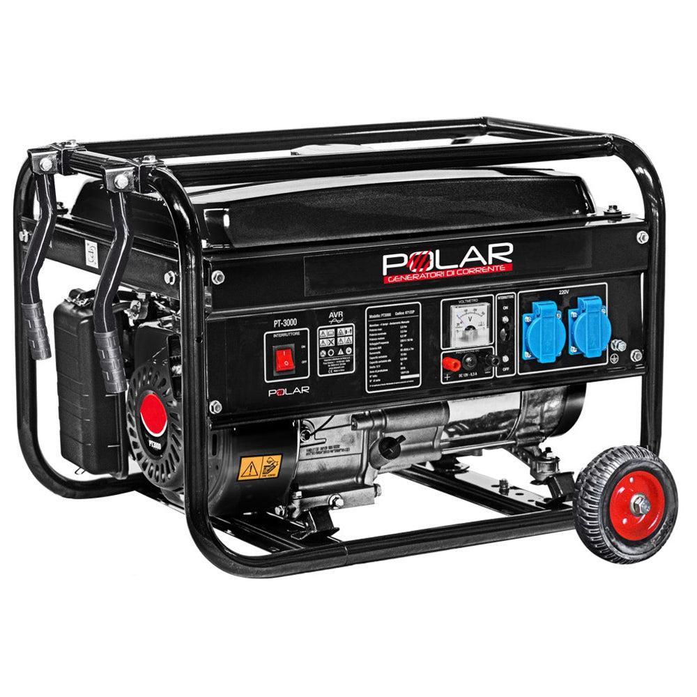 GENERATORE DI CORRENTE 4 TEMPI MONOFASE 2,5KW 6,5HP 200cc CARRELLATO POLAR