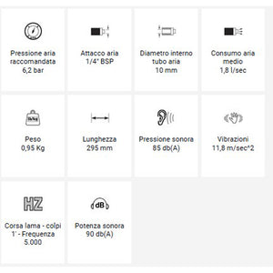 SEGHETTO ALTERNATIVO PNEUMATICO AD ARIA COMPRESSA 0,5HP MOD.559/S AIRTEC