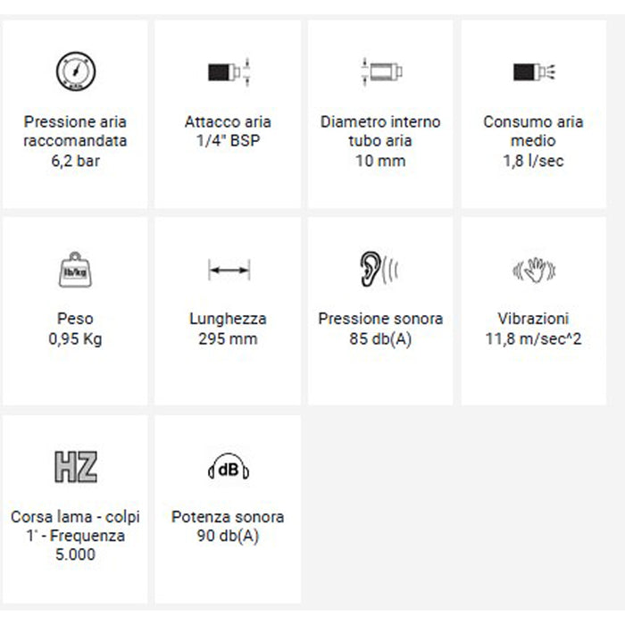 SEGHETTO ALTERNATIVO PNEUMATICO AD ARIA COMPRESSA 0,5HP MOD.559/S AIRTEC
