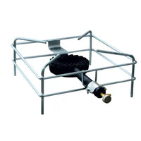 FORNELLONE CROMATO 40x40cm FORNELLO A GAS BRUCIATORE 8,5KW GHISA C/RUBINETTO FOX