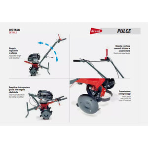 MOTOZAPPA MOTOCOLTIVATORE PULCE L2 4T 123cc OHV FRESE 59cm POTENZA 2,2Kw BRUMI