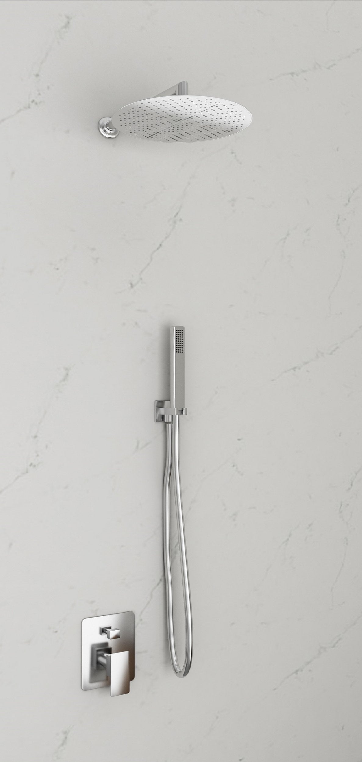 Kit Doccia Con Soffione Tondo E Doccino In Acciaio Inox