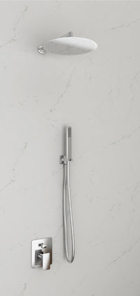 Kit Doccia Con Soffione Tondo E Doccino In Acciaio Inox