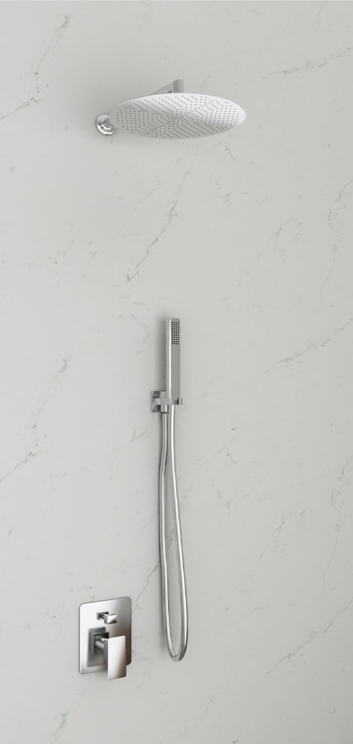 Kit Doccia Con Soffione Tondo E Doccino In Acciaio Inox