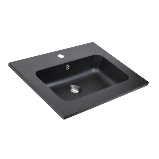 Lavabo ad incasso mineral marmo colore nero opaco mobile composizione bagno *** misure 61x46 cm, confezione 1