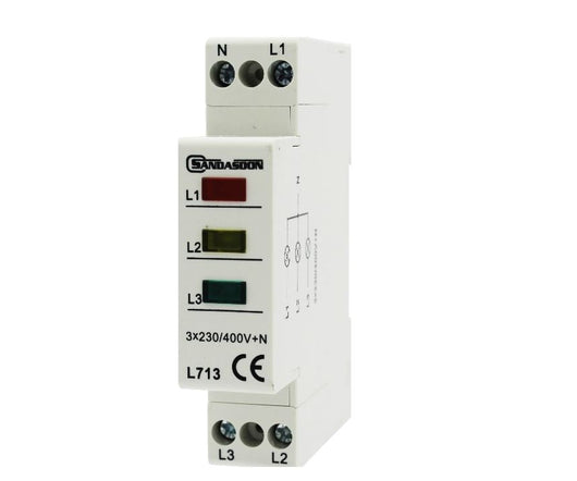 Indicatore Segnapalione Fase Led Tre R/G/V 230V 1M