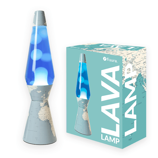 Lampada lava bullet Mundo liquido blu e lava bianca