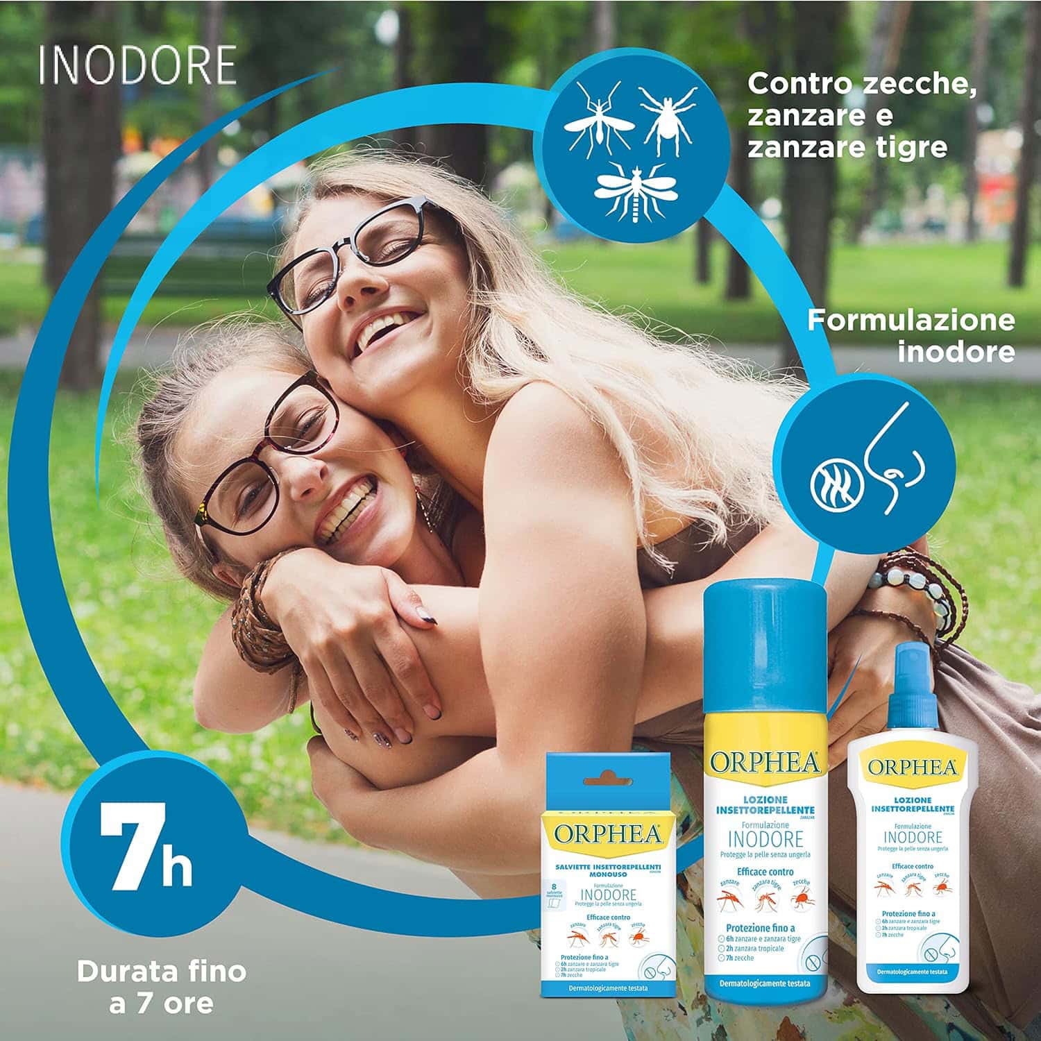 Lozione Inodore, Protegge Dalle Punture Di Zanzare e Zanzara Tigre, Zanzara Tropicale e Zecche, 100ml, Orphea