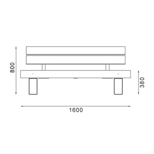 Panchina da giardino modello torino in acciaio lunghezza 160 cm
