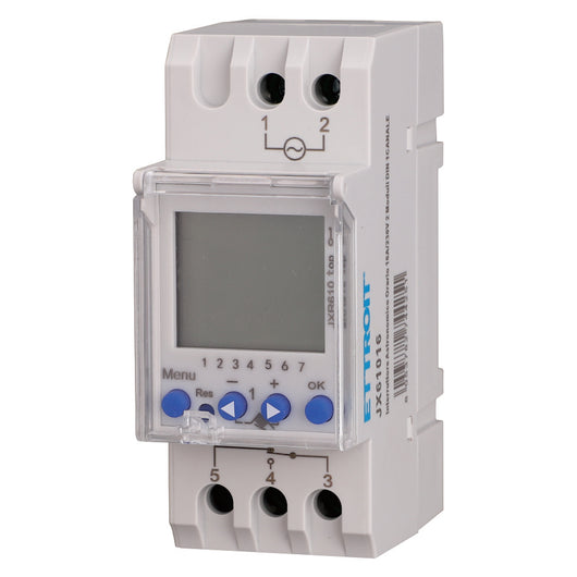 Interruttore Astronomico Orario Progammabile 16A/230V 2 Moduli Attacco DIN 1 Canale