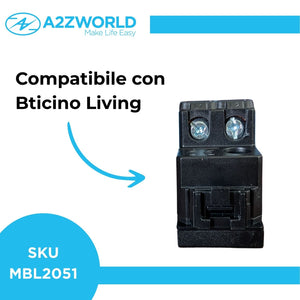 Interruttore Bipolare 2P 16A 220V MBL Nero 1M Compatibile Bticino Living International Illuminabile BLN0402