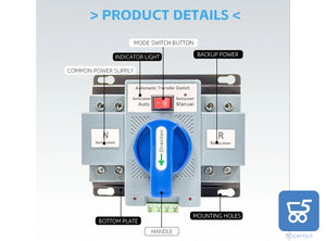 Interruttore Di Trasferimento Automatico A Doppia Alimentazione CA 220 V 2P 63A GCQ2