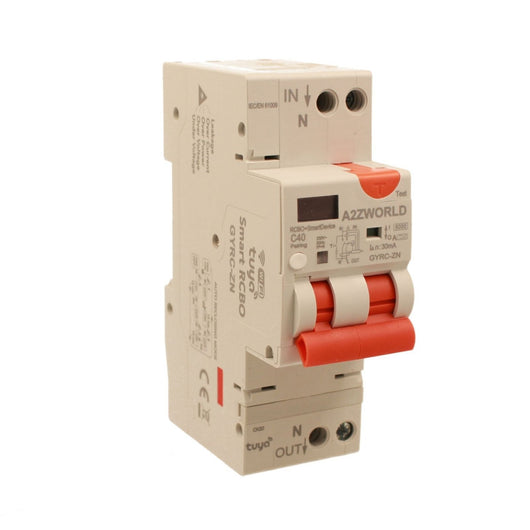 Interruttore Differenziale Magnetotermico WiFi con Riarmo Automatico e Display, Salvavita Tipo A Curva C 30mA, 220V 20-40A 2M, App Tuya con Misure: Corrente Residua, Intensità, Potenza, Tensione, Temperatura, Consumo