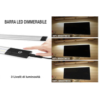 Interruttore Led Dimmer PWM Touch 12V DC 5A con 3 intensita per Barra Led Sottopensile Armadio Cucina Bagno