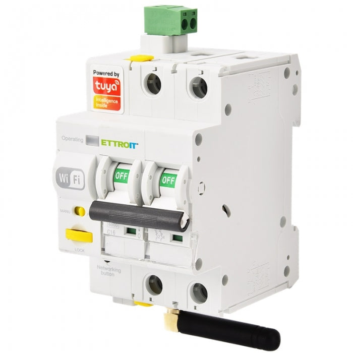 Interruttore Magnetotermico Smart 16A 2 Poli  Smartlife Tuya