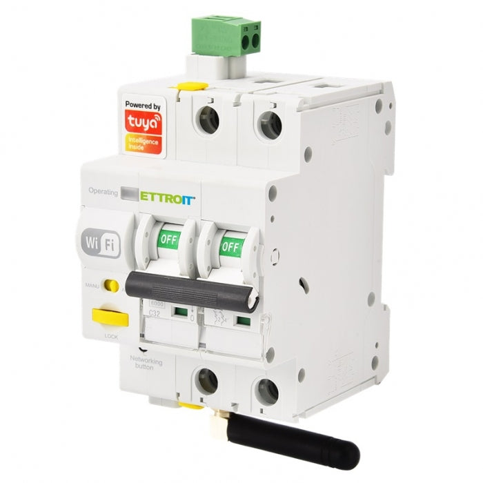 Interruttore Magnetotermico Smart C32A 2 Poli  WI FI Smartlife Tuya