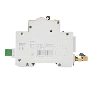Interruttore Magnetotermico Differenziale Smart WIFI 1P+N 16A 230V/400V App TUYA Occupa 3 Moduli DIN
