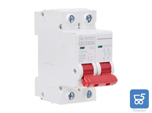 Interruttore Magnetotermico di Sicurezza FXBZ-63 C10 1000V per Fotovoltaico Fusibile Automatico - DIN Da Quadro Elettrico