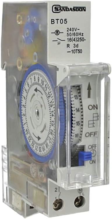 Interruttore Orario Orologio Analogico Temporizzatore 1 Din Modulare Meccanico Giornaliero 220v