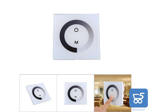 Interruttore Pannello Tattile Dimmer Touch per Luci e Strisce LED 12V - 24V Bianco